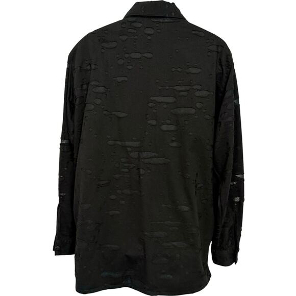 James Brumfield Designs Denim Black Textured Blue Button Up Shirt size L Men's - Picture 8 of 13